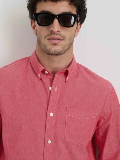 Alex Mill Mill Shirt In Washed Chambray In Red Chambray