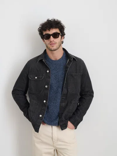 Alex Mill Work Jacket In Vintage Wash Denim In Vintage Black Wash