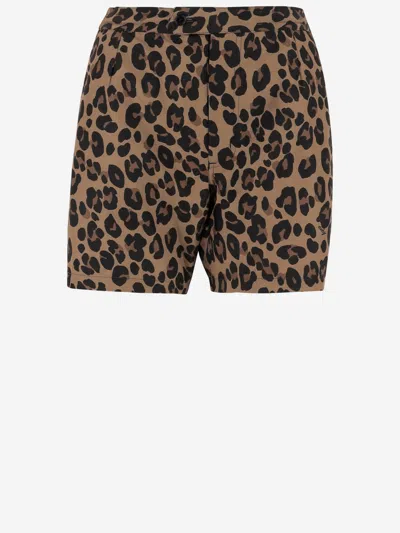 Aspesi Nylon Short Pants With Leo Pattern