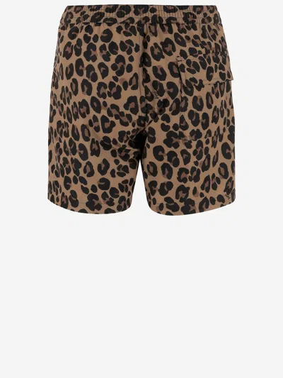 Shop Aspesi Nylon Short Pants With Leo Pattern