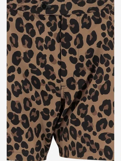 Aspesi Nylon Short Pants With Leo Pattern