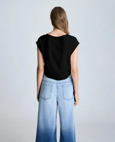 Kenneth Cole Crop Tank With Side Ruching In Black