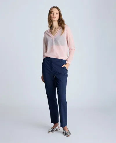 Kenneth Cole Fly Front Invisible Zip Slim Ankle Pants Pant In Dark Navy