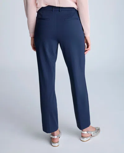 Kenneth Cole Fly Front Invisible Zip Slim Ankle Pants Pant In Dark Navy