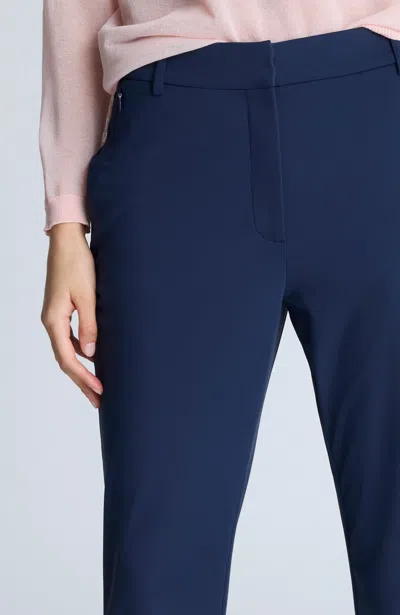 Kenneth Cole Fly Front Invisible Zip Slim Ankle Pants Pant In Dark Navy