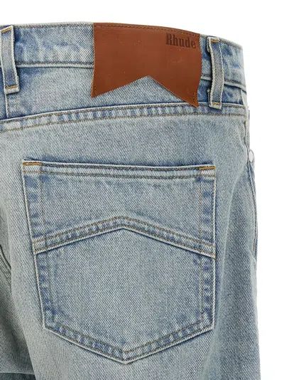 Rhude '90s High-waisted Faded Wash Denim Trousers