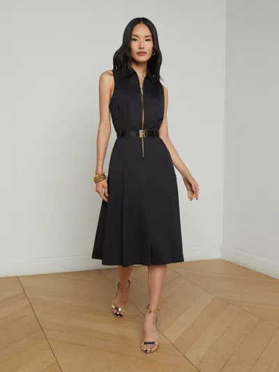 L'agence Kylo Poplin Shirt Dress In Black