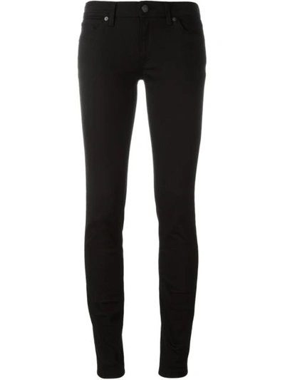 Shop Burberry Skinny Fit Low-rise Deep Black Jeans