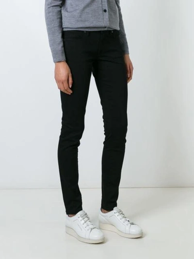 Shop Burberry Skinny Fit Low-rise Deep Black Jeans