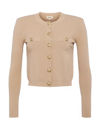 L Agence Toulouse Cardigan In Almond