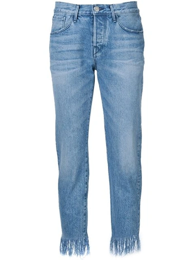 3x1 Wm3 Crop Fringe Mid-rise Straight-leg Jeans
