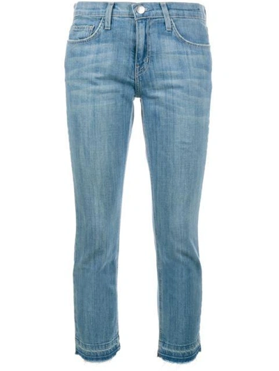 Shop Current Elliott Klassiche Cropped-jeans In Blue