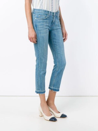 Shop Current Elliott Klassiche Cropped-jeans In Blue