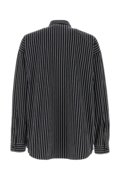 Balenciaga Oversized Striped Poplin Shirt For Men In Multicolor
