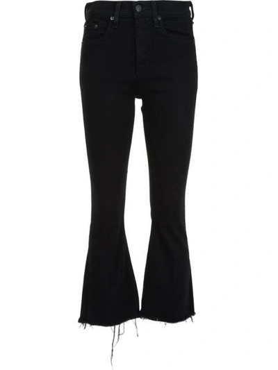 Shop Rag & Bone Flared Cropped Jeans In Black