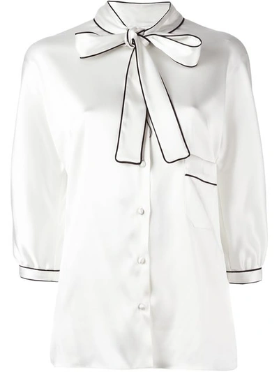 Dolce & Gabbana Pussy Bow Blouse In White