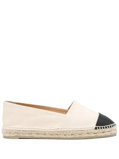 Castaã±er Castaner Canvas Slip-on Espadrilles With Leather Cap Toe In Beige