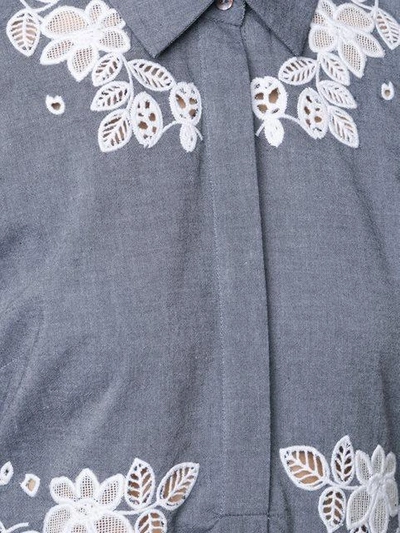 Shop Suno Cut-out Shirt Dress - Grey