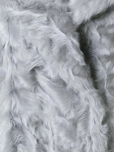Shop Manzoni 24 Notch Collar Fur Coat In Grey