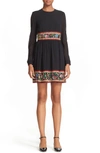 RED VALENTINO Embroidered Stretch Silk Dress