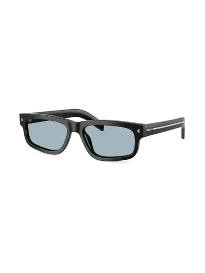 Prada 57mm Rectangular Optical Glasses In Black