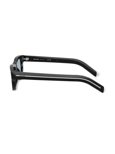 Prada 57mm Rectangular Optical Glasses In Black