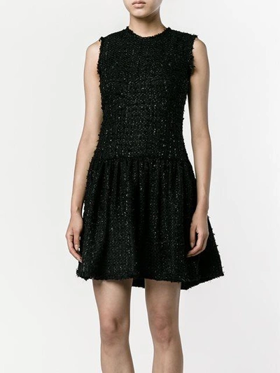 Shop Simone Rocha Tweed Shift Dress In Black