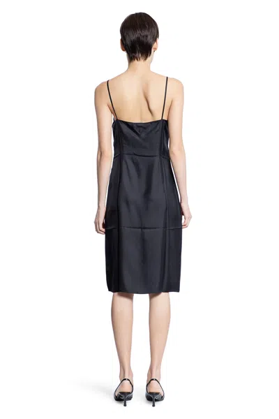Prada Twill Dress With V-neckline And Backless Design In Black