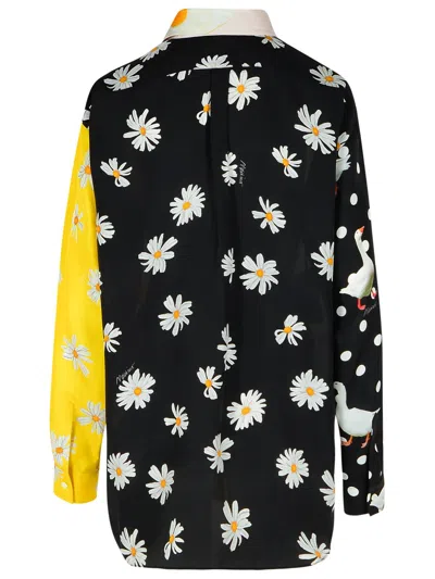 Moschino Oversized Mixed Print French Collar Long Sleeves In Multicolor