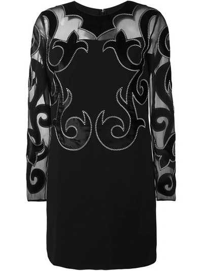 Fausto Puglisi Damask Detail Dress In Black