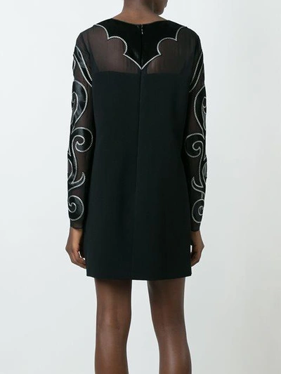 Shop Fausto Puglisi Damask Detail Dress In Black