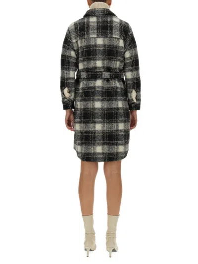 Woolrich Women's Check Print Coat In Black