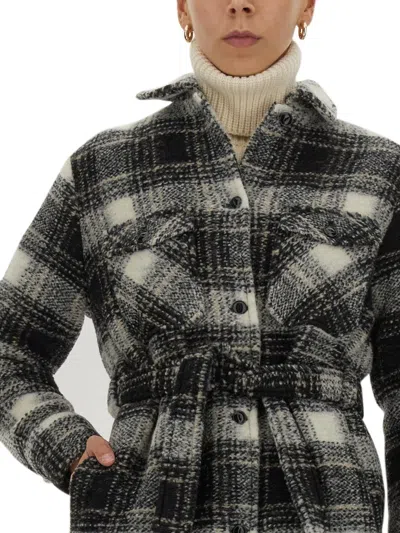 Woolrich Women's Check Print Coat In Black