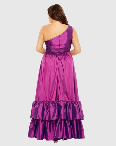 Mac Duggal One Shoulder Asymmetrical Ruffle Hem Gown In Us 14w