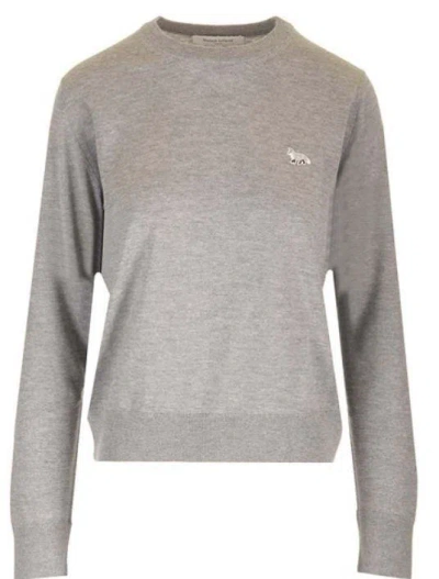 Maison Kitsuné W Baby Fox Patch Regular Jumper In Grey