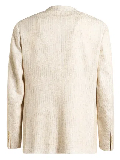 Etro Patterned Blazer With Pockets And Lapel In White