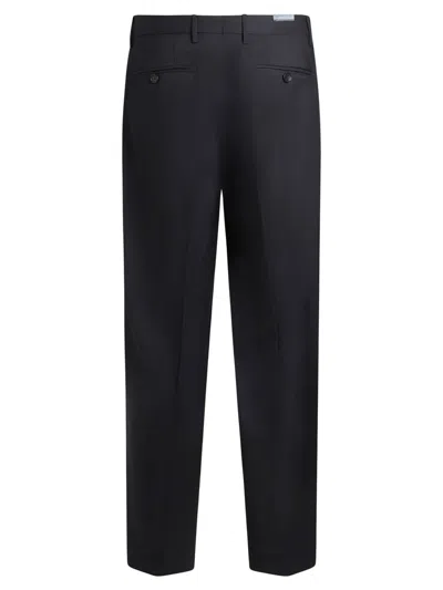 Etro Carrot Leg Wool Pants In Blue