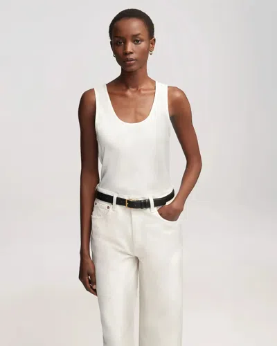 Argent Scoop-neck Silk Charmeuse Tank In Ivory