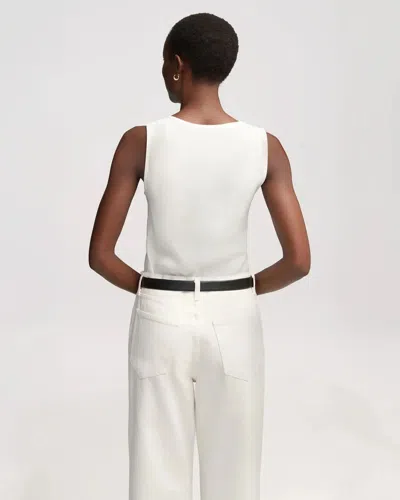 Argent Scoop-neck Silk Charmeuse Tank In Ivory