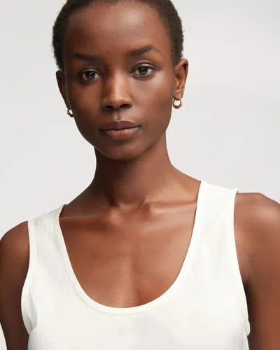 Argent Scoop-neck Silk Charmeuse Tank In Ivory