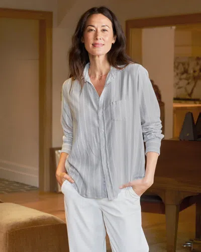 Frank And Eileen Relaxed Button Up Shirt Gray In Gray Melange Stripe