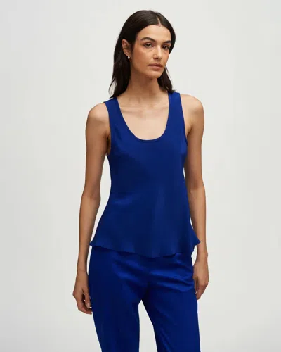 Argent Tank In Silk Charmeuse In Lapis