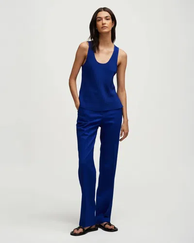 Argent Tank In Silk Charmeuse In Lapis