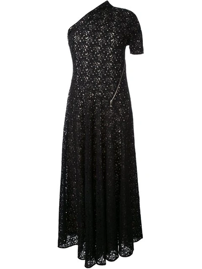 Stella Mccartney Asymmetrical Cotton-blend Lace Dress In Black