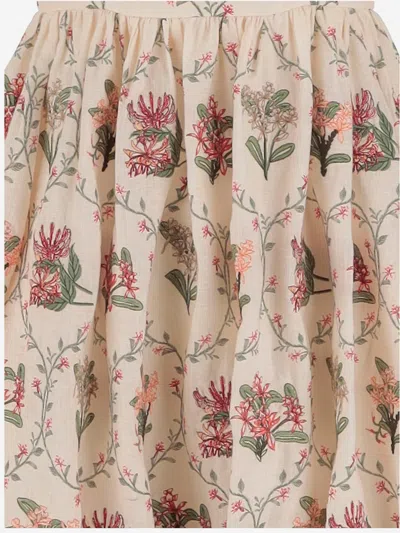 Agua By Agua Bendita Barbara Orquidea Embellished Floral-print Linen Maxi Dress