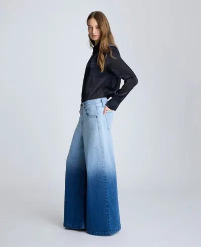 Kenneth Cole Gradient Dye Wide Leg Denim Jean In Gradient Jj Wash