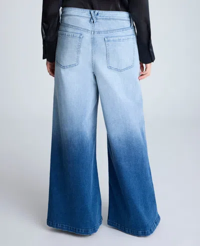 Kenneth Cole Gradient Dye Wide Leg Denim Jean In Gradient Jj Wash