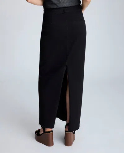 Kenneth Cole Fly Front Belted Maxi Skirt In Nik Wash