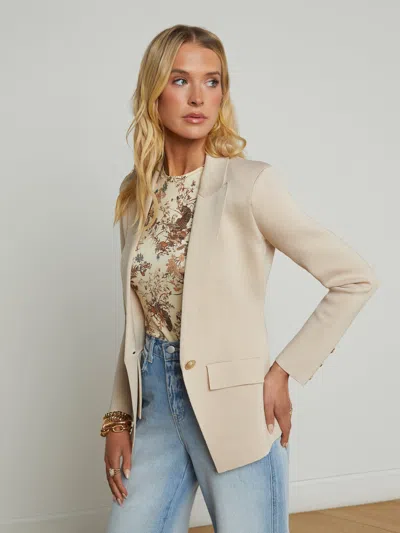 L Agence Chamberlain Knit Blazer In Champagne/gold