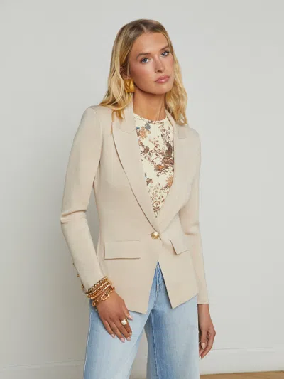 L Agence Chamberlain Knit Blazer In Champagne/gold